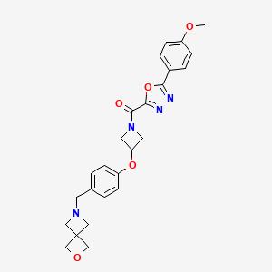 (3-(4-(2-Oxa-6-azaspiro[3.3]heptan-6-ylmethyl)phenoxy)azetidin-1-yl)(5-(4-methoxyphenyl)-1,3,4-oxadiazol-2-yl)methanone