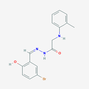 molecular formula C16H16BrN3O2 B6057487 N-[(Z)-(5-bromo-2-hydroxyphenyl)methylideneamino]-2-(2-methylanilino)acetamide 