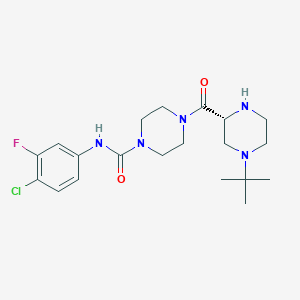 4-((2R)-4-tert-Butylpiperazine-2-carbonyl)-N-(4-chloro-3-fluorophenyl)piperazine-1-carboxamide