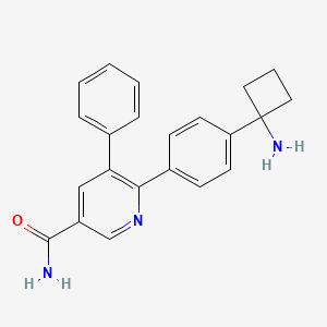 molecular formula C22H21N3O B605751 6-(4-(1-Aminocyclobutyl)phenyl)-5-phenylnicotinamide CAS No. 1357158-81-6