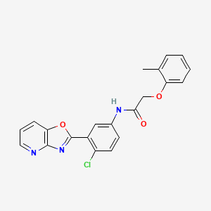 molecular formula C21H16ClN3O3 B6057587 N-(4-Chloro-3-{[1,3]oxazolo[4,5-B]pyridin-2-YL}phenyl)-2-(2-methylphenoxy)acetamide 