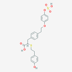 molecular formula C27H30O6S2 B605763 (S)-2-((4-Hydroxyphenethyl)thio)-3-(4-(2-(4-(sulfooxy)phenoxy)ethyl)phenyl)propanoic acid CAS No. 1067247-60-2