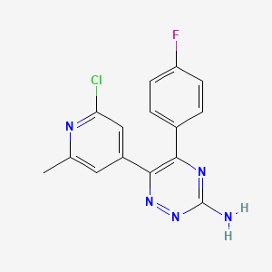 molecular formula C15H11ClFN5 B605764 6-(2-Chloro-6-methylpyridin-4-yl)-5-(4-fluorophenyl)-1,2,4-triazin-3-amine CAS No. 1321514-06-0