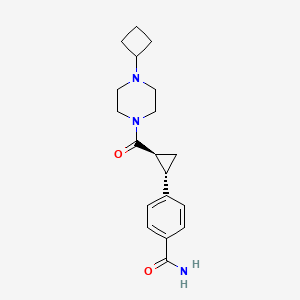 molecular formula C19H25N3O2 B605768 4-((1S,2S)-2-(4-Cyclobutylpiperazine-1-carbonyl)cyclopropyl)benzamide CAS No. 1119807-02-1