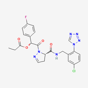(1R)-2-[(5S)-5-{[5-Chloro-2-(1H-tetrazol-1-yl)benzyl]carbamoyl}-4,5-dihydro-1H-pyrazol-1-yl]-1-(4-fluorophenyl)-2-oxoethyl propanoate