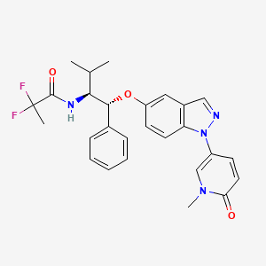 molecular formula C27H28F2N4O3 B605787 Mizacorat CAS No. 1893415-00-3