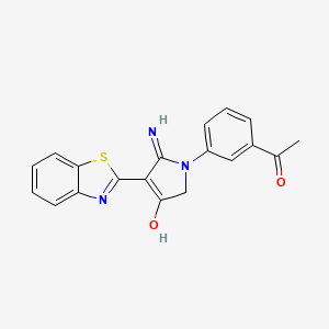 molecular formula C19H15N3O2S B6057983 1-(3-ACETYLPHENYL)-5-AMINO-4-(1,3-BENZOTHIAZOL-2-YL)-2,3-DIHYDRO-1H-PYRROL-3-ONE 