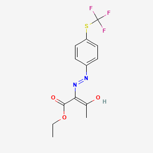 molecular formula C13H13F3N2O3S B6058112 ethyl (Z)-3-hydroxy-2-[[4-(trifluoromethylsulfanyl)phenyl]diazenyl]but-2-enoate 