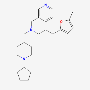 molecular formula C26H39N3O B6058121 N-[(1-cyclopentylpiperidin-4-yl)methyl]-3-(5-methylfuran-2-yl)-N-(pyridin-3-ylmethyl)butan-1-amine 