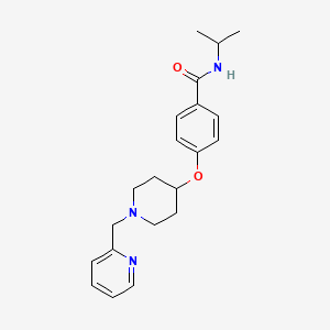 molecular formula C21H27N3O2 B6058176 N-propan-2-yl-4-[1-(pyridin-2-ylmethyl)piperidin-4-yl]oxybenzamide 