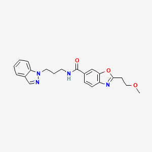 molecular formula C21H22N4O3 B6058187 N-(3-indazol-1-ylpropyl)-2-(2-methoxyethyl)-1,3-benzoxazole-6-carboxamide 
