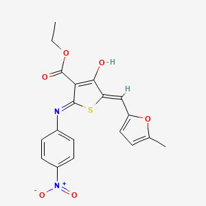 molecular formula C19H16N2O6S B6058450 ethyl (5Z)-5-[(5-methylfuran-2-yl)methylidene]-2-[(4-nitrophenyl)amino]-4-oxo-4,5-dihydrothiophene-3-carboxylate 