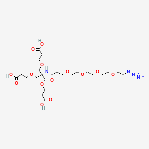 molecular formula C24H42N4O14 B605848 Azido-PEG4-Amido-tri-(carboxyethoxymethyl)-methane CAS No. 1398044-51-3
