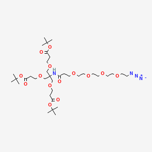 molecular formula C36H66N4O14 B605850 Azido-PEG4-Amido-tri-(t-butoxycarbonylethoxymethyl)-methane 