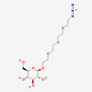 molecular formula C14H27N3O9 B605852 叠氮化物-PEG4-β-D-葡萄糖 CAS No. 1609083-15-9