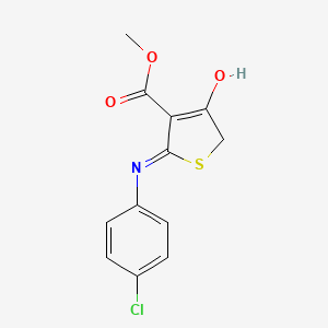molecular formula C12H10ClNO3S B6058603 Methyl 2-[(4-chlorophenyl)amino]-4-oxo-4,5-dihydrothiophene-3-carboxylate 