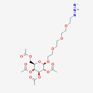 molecular formula C22H35N3O13 B605862 Azido-PEG4-tetra-Ac-beta-D-glucose 
