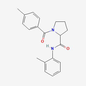 molecular formula C20H22N2O2 B6058626 N-(2-methylphenyl)-1-[(4-methylphenyl)carbonyl]prolinamide 
