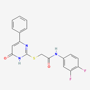 molecular formula C18H13F2N3O2S B6058640 N-(3,4-difluorophenyl)-2-[(4-oxo-6-phenyl-1,4-dihydropyrimidin-2-yl)sulfanyl]acetamide 