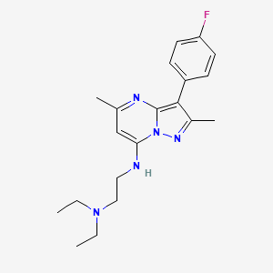 molecular formula C20H26FN5 B6058652 N,N-diethyl-N'-[3-(4-fluorophenyl)-2,5-dimethylpyrazolo[1,5-a]pyrimidin-7-yl]ethane-1,2-diamine 