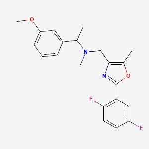 molecular formula C21H22F2N2O2 B6058712 N-[[2-(2,5-difluorophenyl)-5-methyl-1,3-oxazol-4-yl]methyl]-1-(3-methoxyphenyl)-N-methylethanamine 