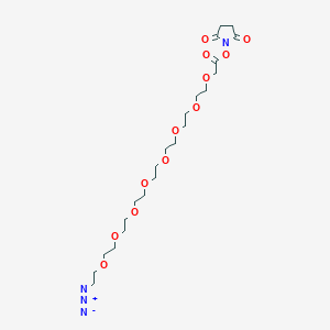molecular formula C22H38N4O12 B605883 Azido-PEG8-CH2CO2-NHS 