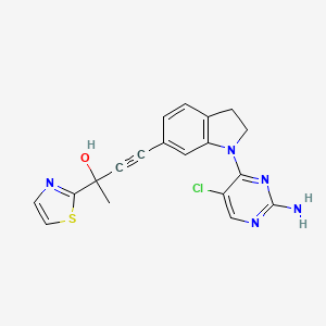 molecular formula C19H16ClN5OS B605900 B022 