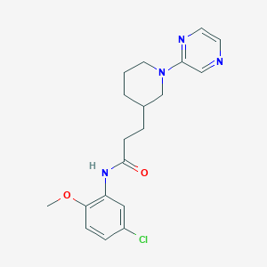 molecular formula C19H23ClN4O2 B6059061 N-(5-chloro-2-methoxyphenyl)-3-(1-pyrazin-2-ylpiperidin-3-yl)propanamide 