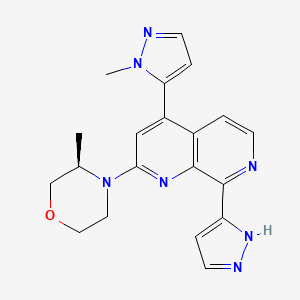 molecular formula C20H21N7O B605928 Elimusertib CAS No. 1876467-74-1