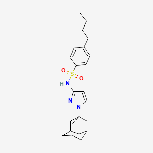 molecular formula C23H31N3O2S B6059341 N-[1-(ADAMANTAN-1-YL)-1H-PYRAZOL-3-YL]-4-BUTYLBENZENE-1-SULFONAMIDE 