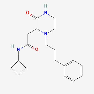 molecular formula C19H27N3O2 B6059372 N-cyclobutyl-2-[3-oxo-1-(3-phenylpropyl)piperazin-2-yl]acetamide 