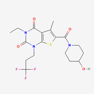 3-Ethyl-6-(4-hydroxypiperidine-1-carbonyl)-5-methyl-1-(3,3,3-trifluoropropyl)thieno[2,3-d]pyrimidine-2,4-dione