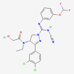 molecular formula C22H20Cl2F2N6O3 B605943 (R)-BAY-598 