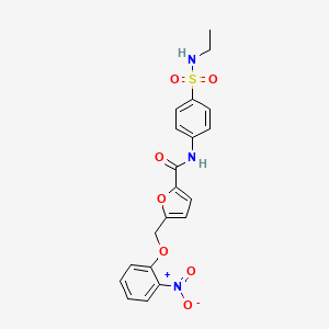 molecular formula C20H19N3O7S B6059455 N-[4-(ethylsulfamoyl)phenyl]-5-[(2-nitrophenoxy)methyl]furan-2-carboxamide 
