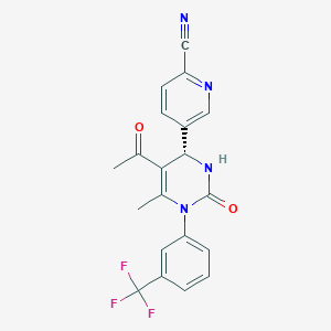5-[(4S)-5-Acetyl-1,2,3,4-tetrahydro-6-methyl-2-oxo-1-[3-(trifluoromethyl)phenyl]-4-pyrimidinyl]-2-pyridinecarbonitrile