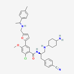 N-[(2R)-1-[(4-aminocyclohexyl)amino]-3-(4-cyanophenyl)propan-2-yl]-2-chloro-4-methoxy-5-[5-[[[(1R)-1-(4-methylphenyl)ethyl]amino]methyl]furan-2-yl]benzamide