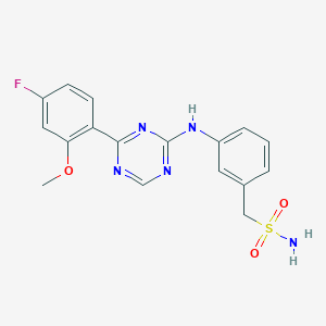 3-[(4-(4-Fluoro-2-methoxyphenyl)-1,3,5-triazin-2-yl)amino]-benzene-methanesulfonamide