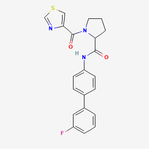 molecular formula C21H18FN3O2S B6059661 N-[4-(3-fluorophenyl)phenyl]-1-(1,3-thiazole-4-carbonyl)pyrrolidine-2-carboxamide 