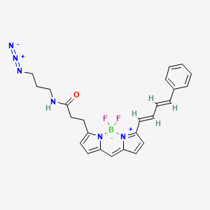 molecular formula C25H25BF2N6O B605982 N-(3-azidopropyl)-3-[2,2-difluoro-12-[(1E,3E)-4-phenylbuta-1,3-dienyl]-3-aza-1-azonia-2-boranuidatricyclo[7.3.0.03,7]dodeca-1(12),4,6,8,10-pentaen-4-yl]propanamide CAS No. 2183473-20-1