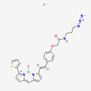 B605983 N-(3-azidopropyl)-2-[4-[(E)-2-(2-fluoro-12-thiophen-2-yl-3-aza-1-azonia-2-boratricyclo[7.3.0.03,7]dodeca-1(12),4,6,8,10-pentaen-4-yl)ethenyl]phenoxy]acetamide;fluoride CAS No. 2183473-22-3