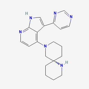 (6~{S})-8-(3-pyrimidin-4-yl-1~{H}-pyrrolo[2,3-b]pyridin-4-yl)-1,8-diazaspiro[5.5]undecane