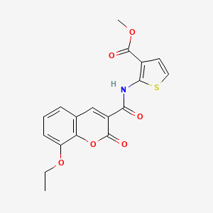 molecular formula C18H15NO6S B6059919 METHYL 2-(8-ETHOXY-2-OXO-2H-CHROMENE-3-AMIDO)THIOPHENE-3-CARBOXYLATE 