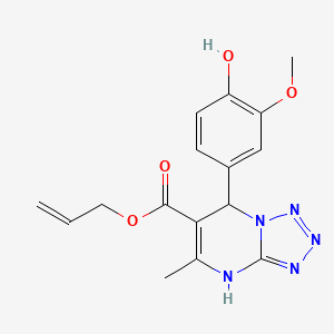 molecular formula C16H17N5O4 B6059939 PROP-2-EN-1-YL 7-(4-HYDROXY-3-METHOXYPHENYL)-5-METHYL-4H,7H-[1,2,3,4]TETRAZOLO[1,5-A]PYRIMIDINE-6-CARBOXYLATE 