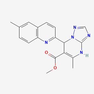 molecular formula C18H17N5O2 B6060037 METHYL 5-METHYL-7-(6-METHYL-2-QUINOLYL)-4,7-DIHYDRO[1,2,4]TRIAZOLO[1,5-A]PYRIMIDINE-6-CARBOXYLATE 