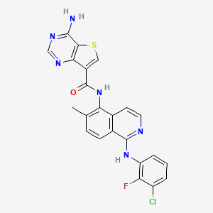 molecular formula C23H16ClFN6OS B606014 Belvarafenib CAS No. 1446113-23-0