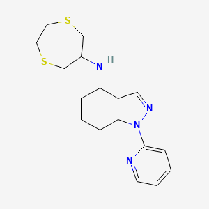 molecular formula C17H22N4S2 B6060273 N-(1,4-dithiepan-6-yl)-1-pyridin-2-yl-4,5,6,7-tetrahydroindazol-4-amine 
