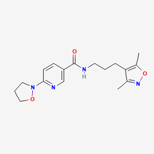 molecular formula C17H22N4O3 B6060398 N-[3-(3,5-dimethyl-1,2-oxazol-4-yl)propyl]-6-(1,2-oxazolidin-2-yl)pyridine-3-carboxamide 