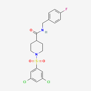 1-((3,5-Dichlorophenyl)sulfonyl)-N-(4-fluorobenzyl)piperidine-4-carboxamide