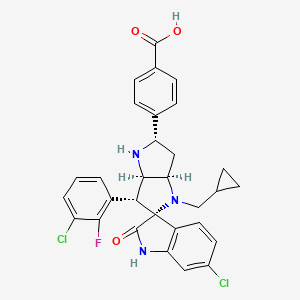 4-[(2S,3aR,5R,6R,6aR)-6'-chloro-6-(3-chloro-2-fluorophenyl)-4-(cyclopropylmethyl)-2'-oxospiro[1,2,3,3a,6,6a-hexahydropyrrolo[3,2-b]pyrrole-5,3'-1H-indole]-2-yl]benzoic acid