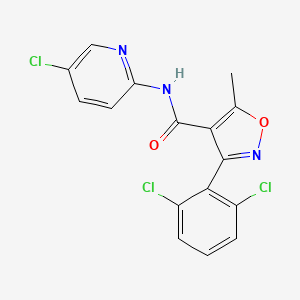 molecular formula C16H10Cl3N3O2 B6060664 N-(5-chloropyridin-2-yl)-3-(2,6-dichlorophenyl)-5-methyl-1,2-oxazole-4-carboxamide 